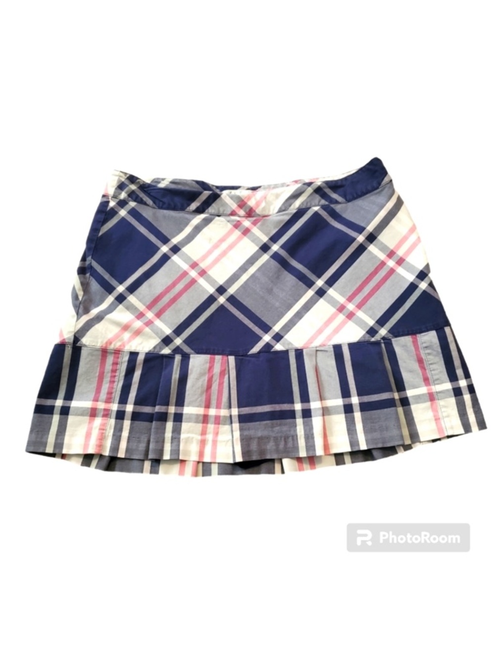 Lady Hagen Navy and Pink Plaid Ruffle Tennis Skort Sz 4 - Picture 2 of 5